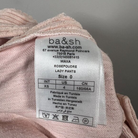 Ba&sh Corduroy Lady Pants Size 0 US 4 Pink Wide Leg Cropped High Rise - Picture 8 of 9